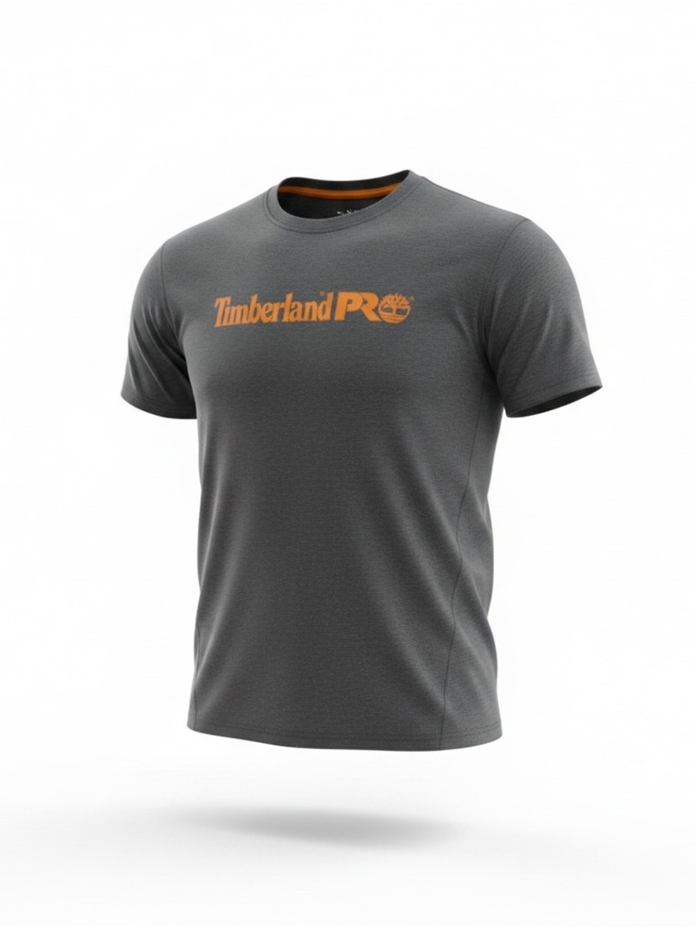 Timberland PRO Gray Short-Sleeve Crewneck T-Shirt with Orange Logo
